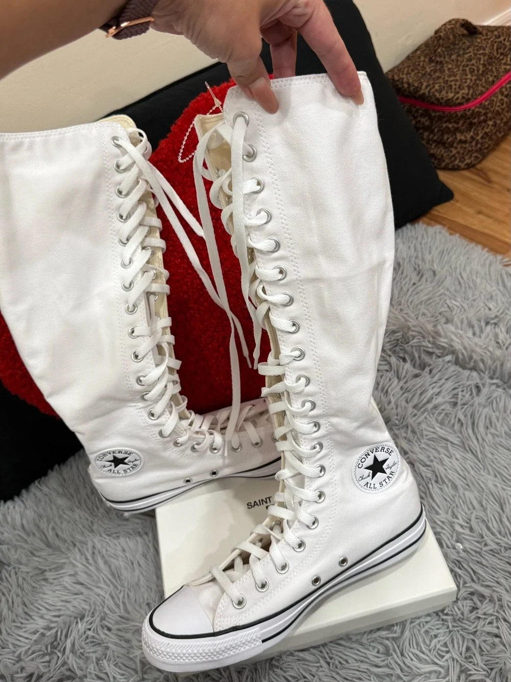 Converse Knee High Zip Boots White W 8.5